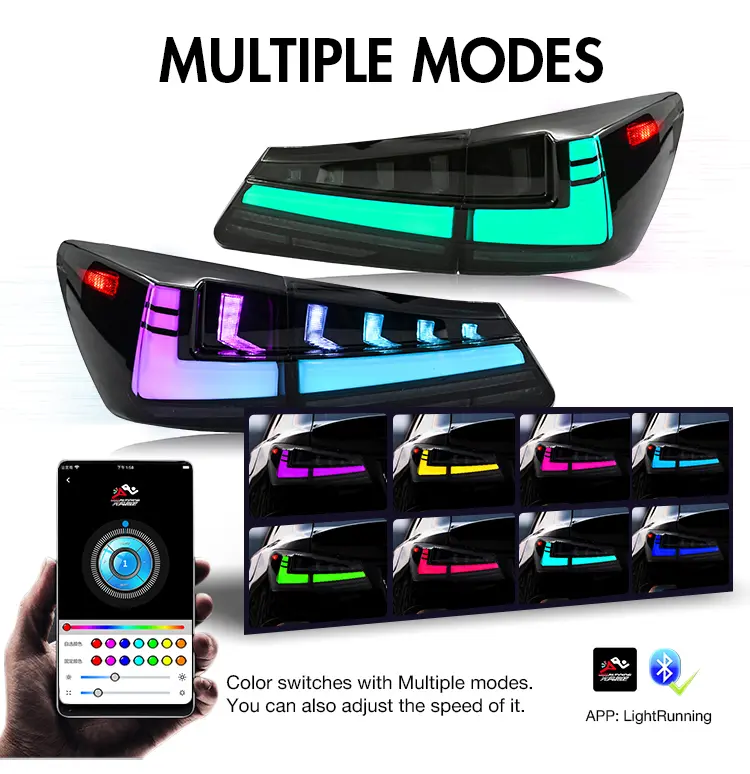 Lexus IS Tail Lights TT-IS-B138B / TT-IS-B138B-RGB For Lexus IS250 IS300 IS350 IS F (2006–2012) Smoked Tail Lamp 24 Lexus IS Tail Lights