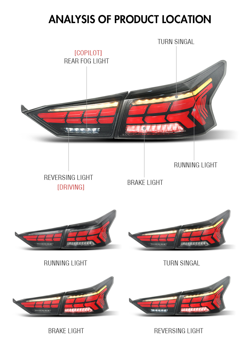 Nissan Altima Tail Lights TN-B131B For Nissan Altima (2019-UP) 18 Altima Tail Lights