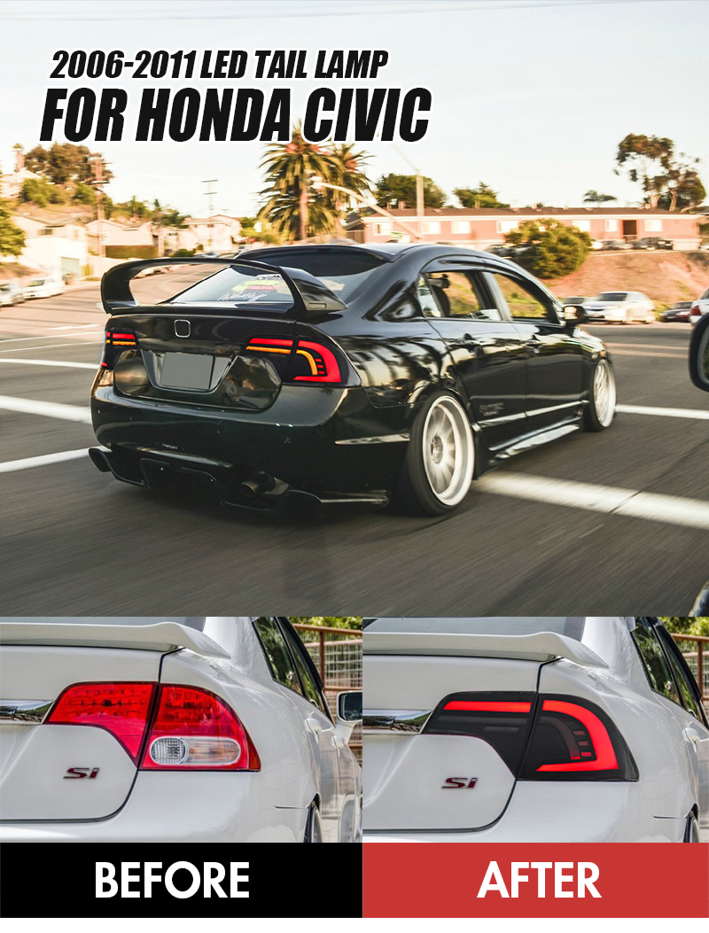 Honda Civic Tail Lights SY-B284 For Honda Civic Sedan (2006–2011) 15 Civic Tail Lights