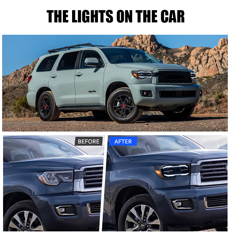 Toyota Tundra / Sequoia Headlights TT-A283-A For Toyota Tundra (2007–2013) / Sequoia (2008–2021) Head Lamp 18 Sequoia Headlights