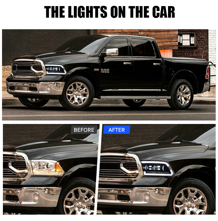 Dodge RAM Headlights TT-RAM-A207-4T / TT-RAM-A207-4T-S For RAM 1500 (2009–2018) / 2500 (2010–2018) Head Lamp 18 Dodge RAM Headlights