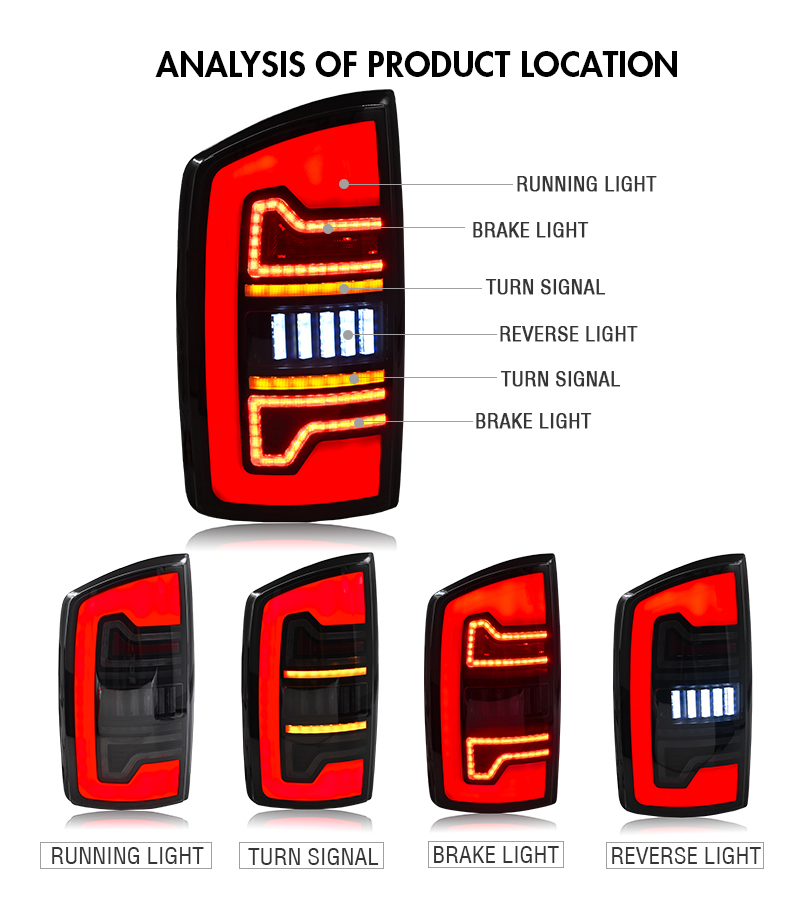 Dodge RAM Tail Lights RAM-B176-A For Dodge RAM (2002–2006) 16 Dodge RAM Tail Lights
