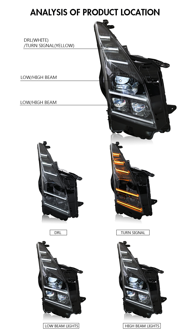 Cadillac ATS Headlights ATS-A144B-T For Cadillac ATS / ATS-L (2013–2019) 21 ATS Headlights