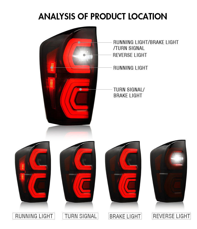 Toyota Tacoma Tail Lights Tacoma-B190 For Toyota Tacoma (2016–2023) 14 Tacoma Tail Lights