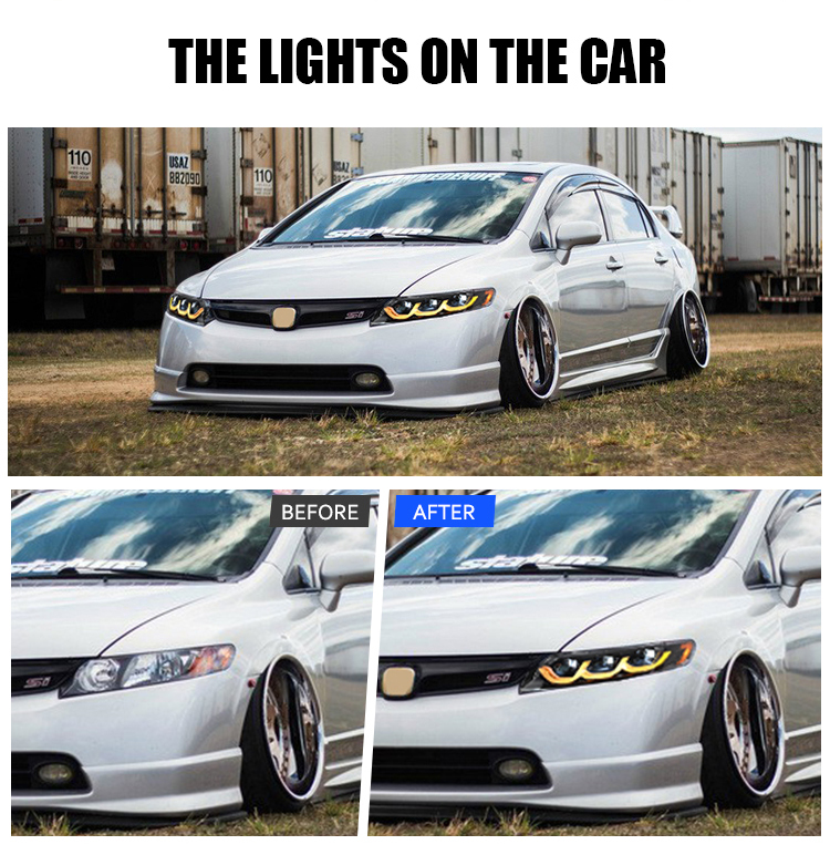 Honda Civic Headlights SY-A284 For Honda Civic (2006–2011) Head Lamp 18 Civic Headlights
