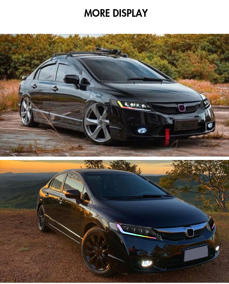 Honda Civic RGB Headlights A285-RGB For Honda Civic (2006–2011) Head Lamp 28 思域4T大灯RGB 13
