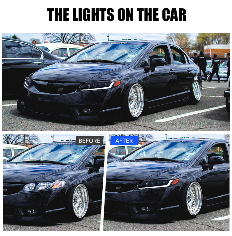 Honda Civic Headlights SY-A285 For Honda Civic (2006–2011) Head Lamp 18 Civic Headlights