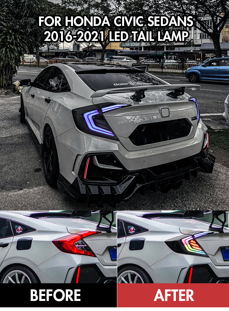 Honda Civic Tail Lights SY-B111-B / SY-B111-RGB For Honda Civic (2016–2019) 21 Civic Tail Lights