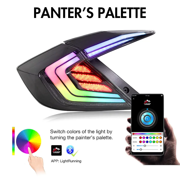 Honda Civic Tail Lights SY-B111-B / SY-B111-RGB For Honda Civic (2016–2019) 22 Civic Tail Lights