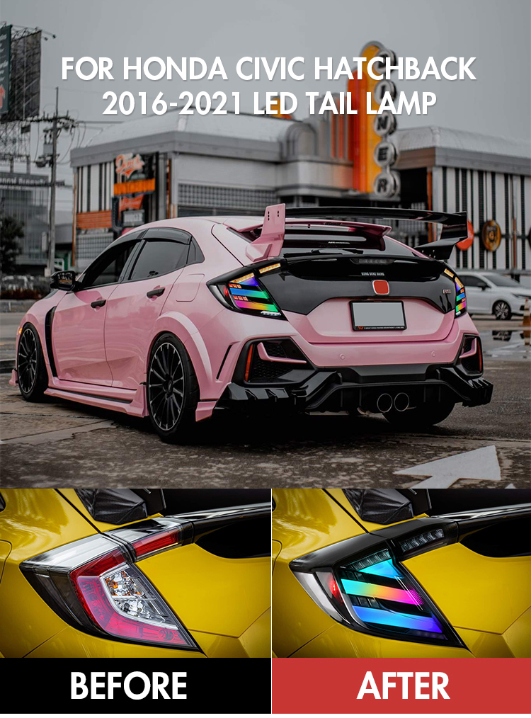 Honda Civic Hatchback Tail Lights SY-B110 / SY-B110RGB For Honda Civic (2016–2021) 21 Civic Hatchback Tail Lights