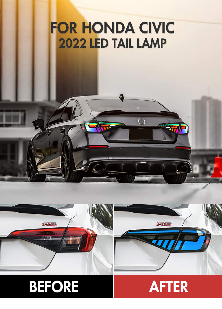 Honda Civic Tail Lights SY-B168B-RGB For Honda Civic (2022–Present) 19 Civic Tail Lights