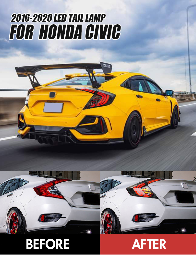Honda Civic Tail Lights SY-B111S For Honda Civic (2016–2022) 13 Civic Tail Lights