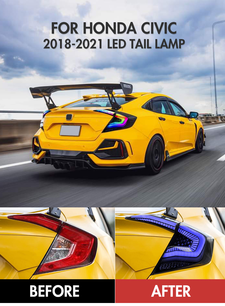 Honda Civic Tail Lights SY-B111C / SY-B111C-RGB For Honda Civic (2016–2021) 19 Civic Tail Lights