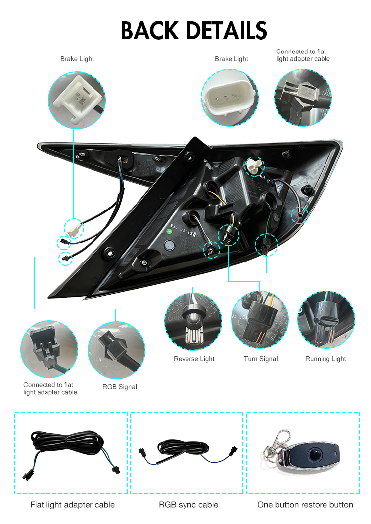 Honda Civic Tail Lights SY-B111C / SY-B111C-RGB For Honda Civic (2016–2021) 24 Civic Tail Lights