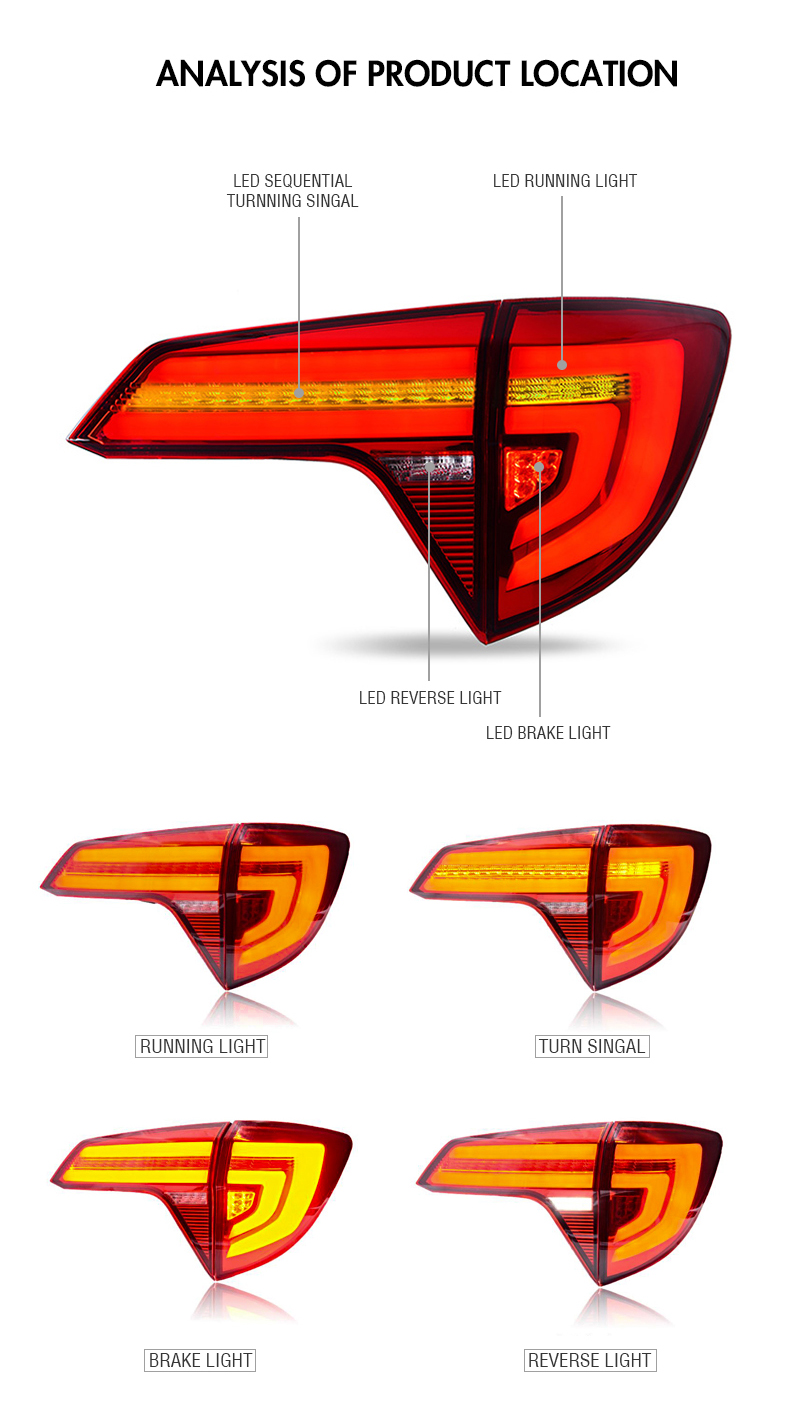 Honda HR-V Tail Lights HRV-B112 For Honda HR-V (2016–2019) 14 HR-V Tail Lights