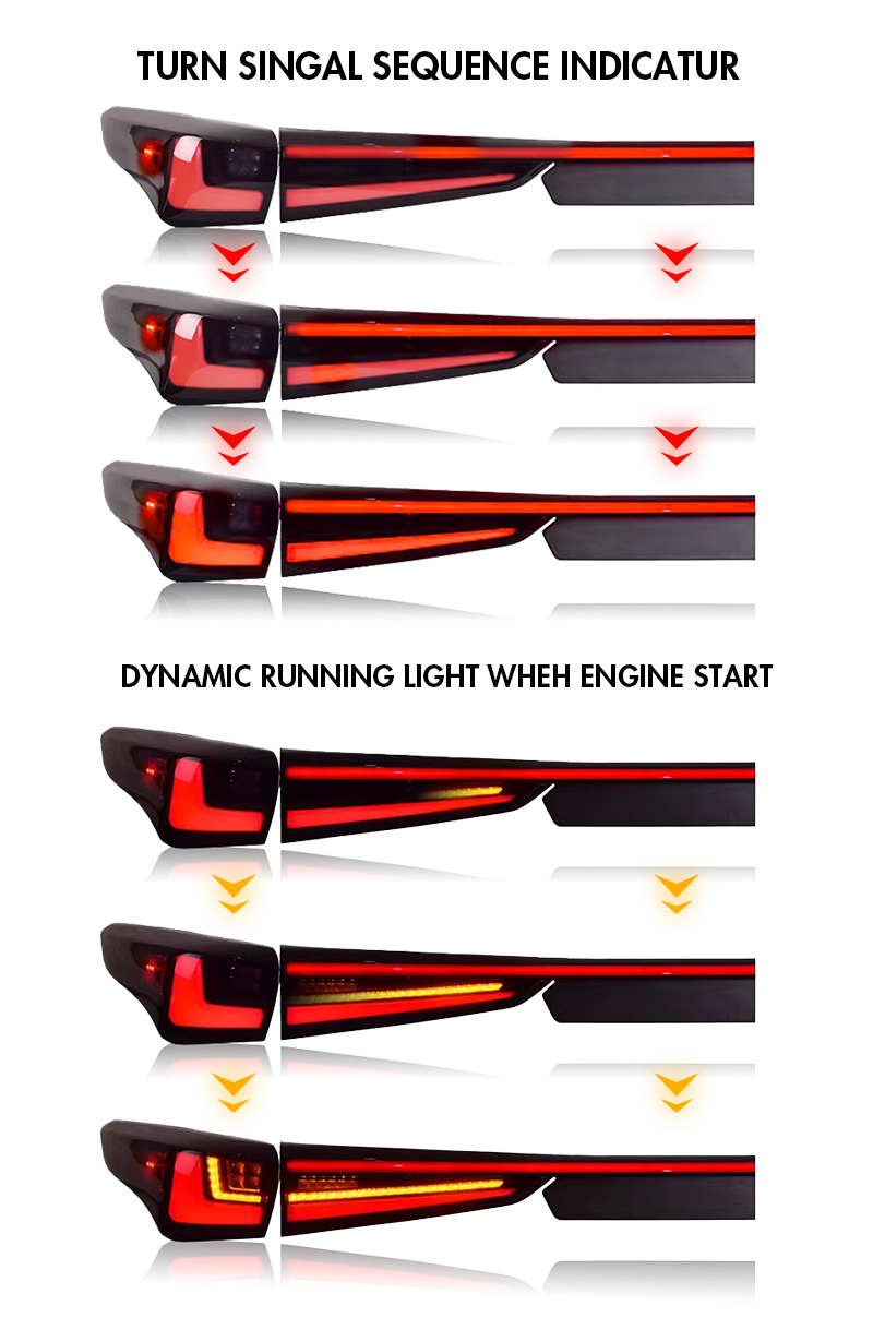 Toyota Highlander Tail Lights HLD-B219G-S For Toyota Highlander (2020–2024) 19 Highlander Tail Lights