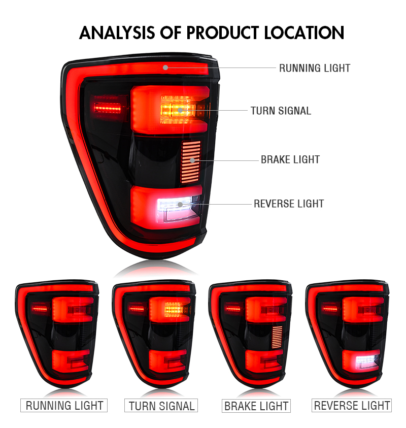 Ford F150 Tail Lights F150-B600-A For Ford F-150 (2021–2023) 16 Ford F150 Tail Lights