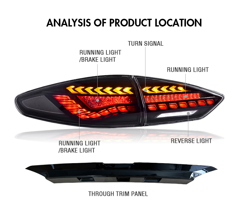 Ford Fusion Tail Lights MDO-B137L For Ford Fusion (2013–2016) LED Tail Lamp 14 Fusion Tail Lights