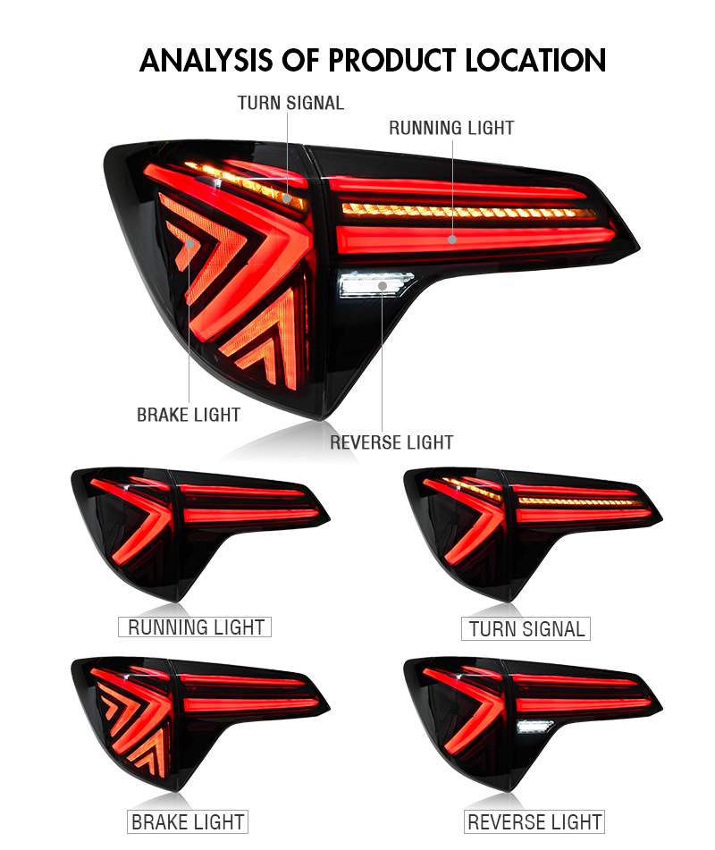 Honda HR-V Tail Lights HRV-B112B For Honda HR-V (2016–2019) 16 HR-V Tail Lights