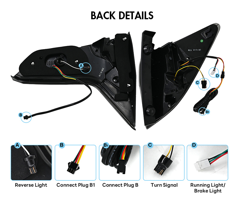 Honda HR-V Tail Lights HRV-B112B For Honda HR-V (2016–2019) 18 HR-V Tail Lights