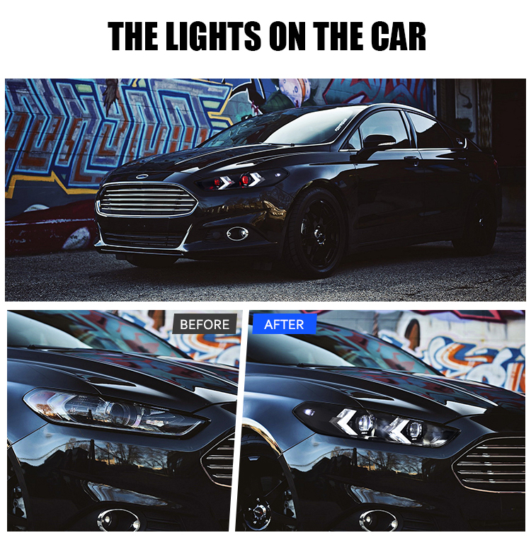 Ford Fusion Headlights MDO-A137-E (Devil Eye) For Ford Fusion (2013–2016) LED Head Lamp 18 Fusion Headlights