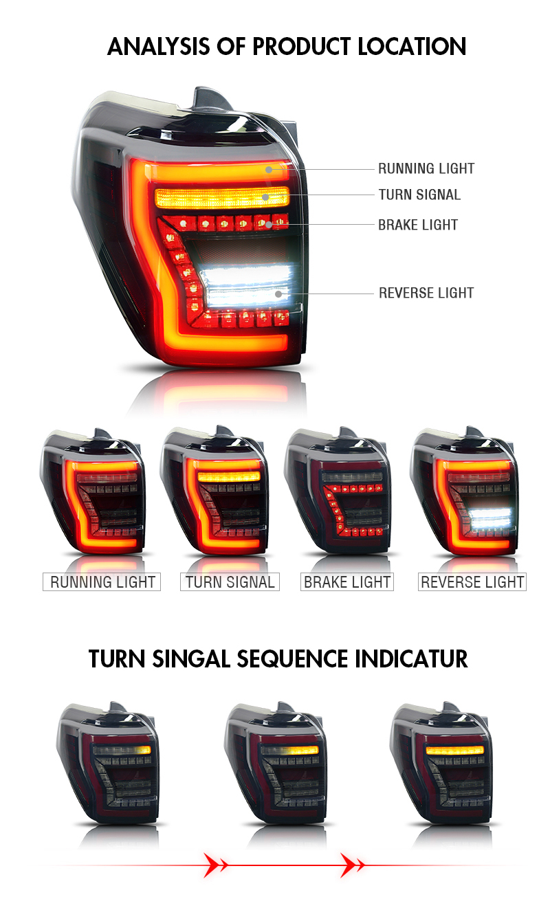 Toyota 4Runner Tail Lights CB-B171 For Toyota 4Runner (2010–2020) Raptor Style 14 4Runner Tail Lights