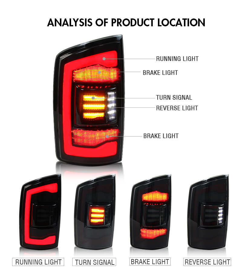 Dodge RAM Tail Lights RAM-B173 For RAM 1500 (02-06) / 2500/3500 (03-06) 16 RAM Tail Lights