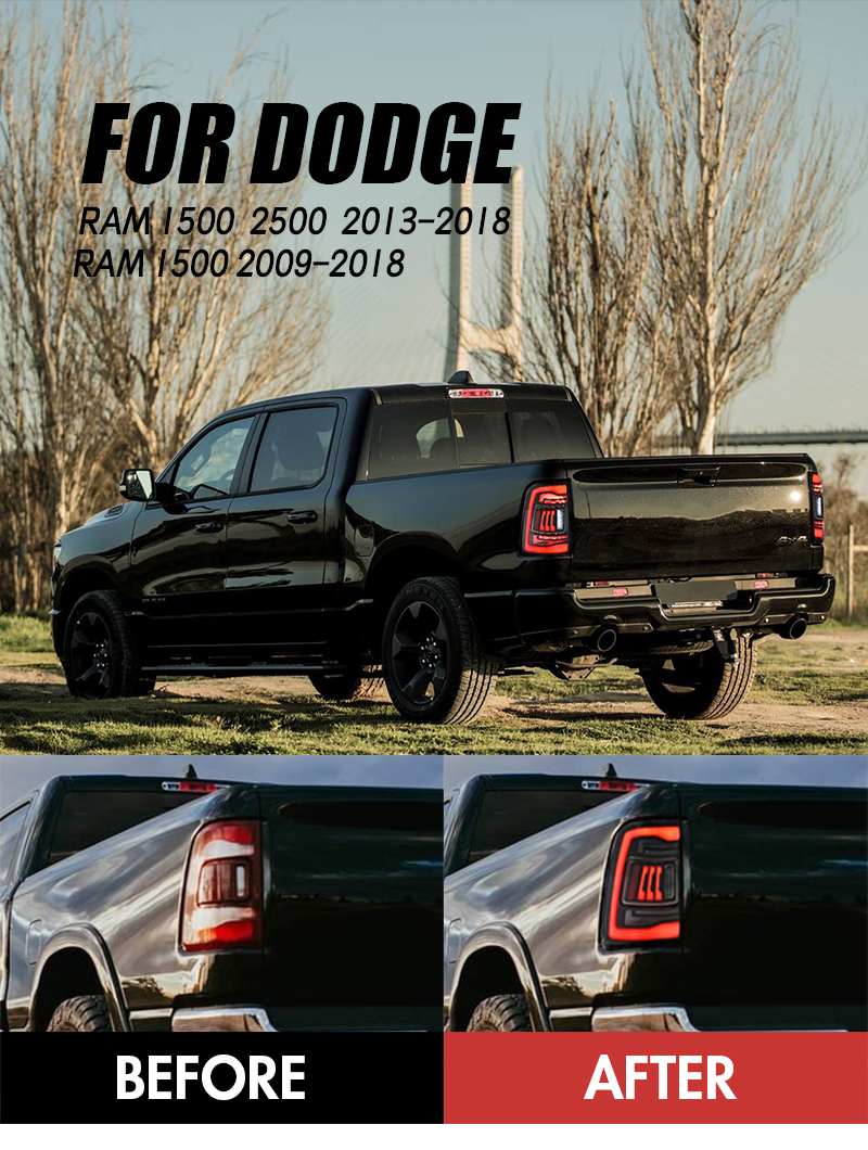 Dodge RAM Tail Lights RAM-B174 For RAM 1500 (2009–2018) & 2500/3500 (2010–2018) 17 RAM Tail Lights