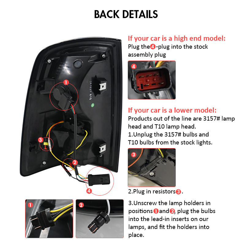 Dodge RAM Tail Lights RAM-B174 For RAM 1500 (2009–2018) & 2500/3500 (2010–2018) 20 RAM Tail Lights