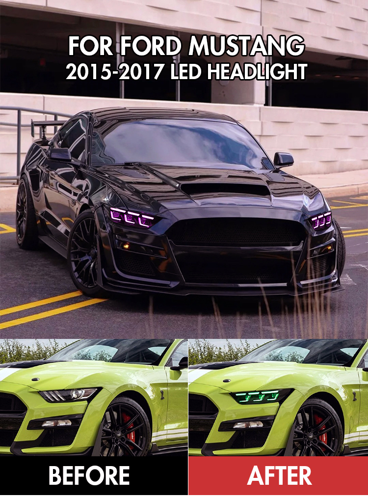 Ford Mustang RGB Headlights Ford-A201-RGB For Ford Mustang (2015–2017) Head Lamp 21 Mustang RGB Headlights