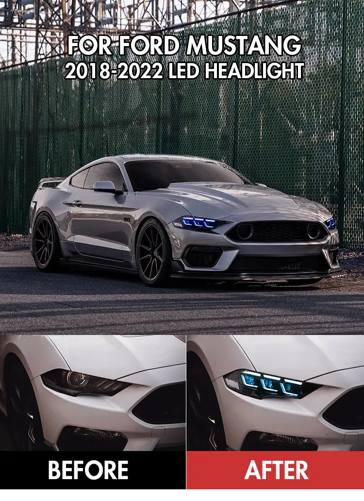 Ford Mustang RGB Headlights Ford-A202-RGB For Ford Mustang (2018–2023) Head Lamp 21 Mustang RGB Headlights