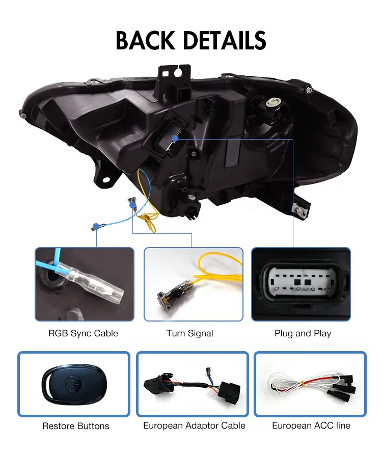 Ford Mustang RGB Headlights Ford-A202-RGB For Ford Mustang (2018–2023) Head Lamp 28 Mustang RGB Headlights