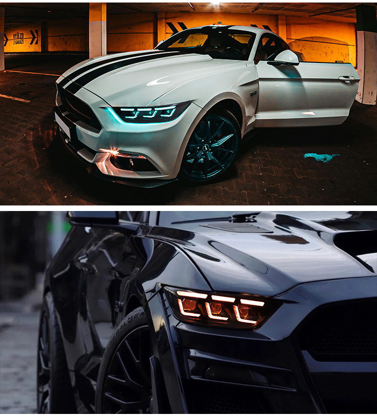 Ford Mustang RGB Headlights Ford-A201-RGB For Ford Mustang (2015–2017) Head Lamp 30 Mustang RGB Headlights