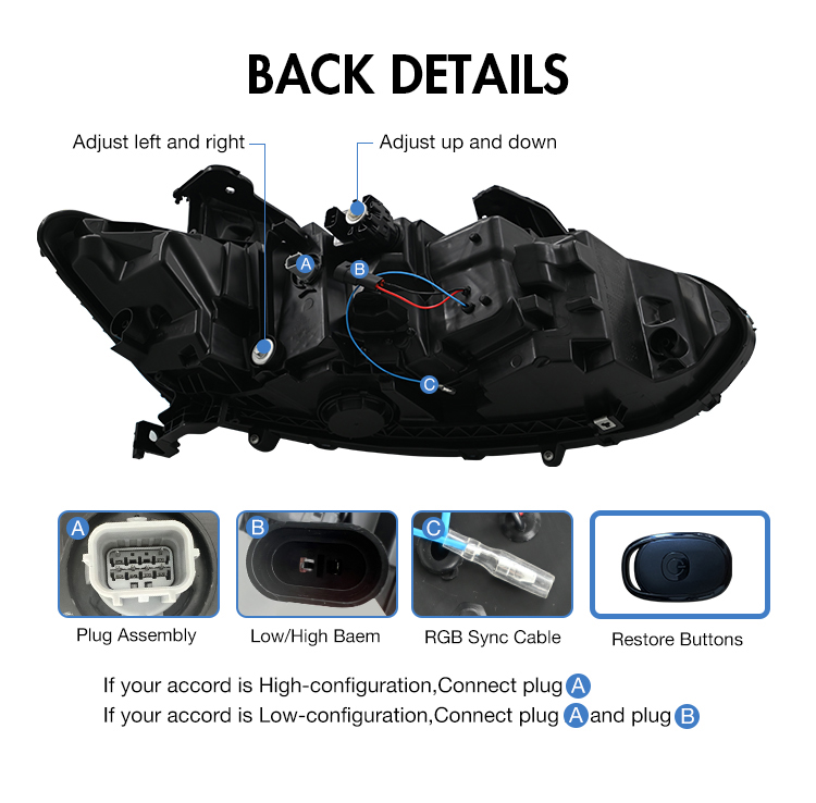 Honda Accord Headlights TT-YG-A150B / TT-YG-A150B-E / TT-YG-A150B-RGB For Honda Accord (2018–2021) Head Lamp 28 Accord Headlights