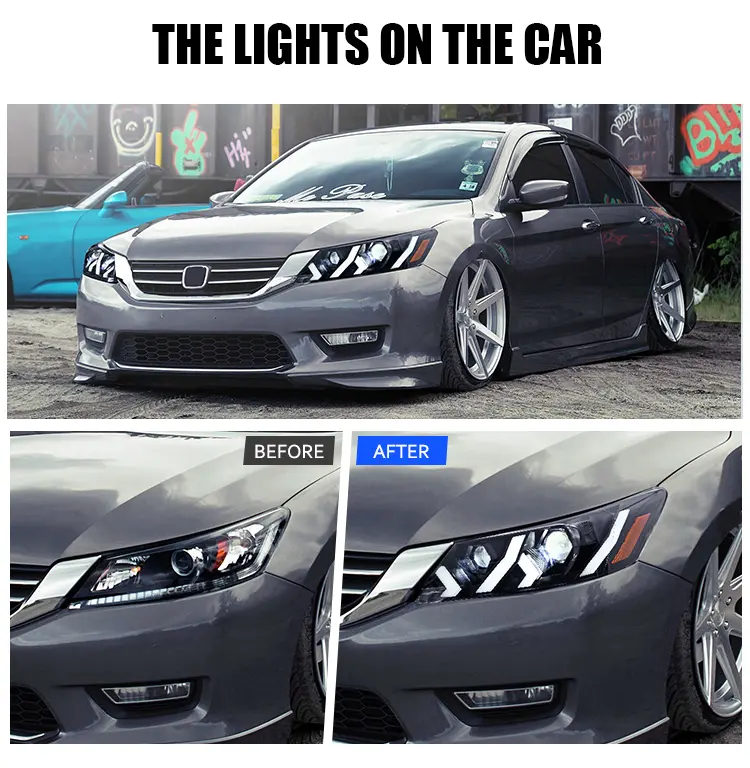 Honda Accord Headlights YG-A502 / YG-A502-E For Honda Accord (2013–2015) 4-Door Head Lamp 18 Accord Headlights