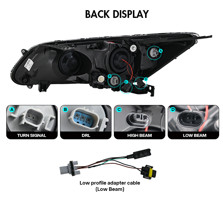 Honda Accord Headlights YG-A502 / YG-A502-E For Honda Accord (2013–2015) 4-Door Head Lamp 21 Accord Headlights