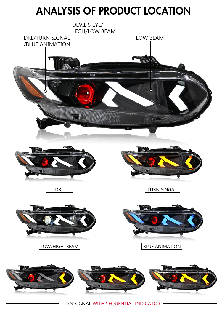 Honda Accord Headlights YG-A504 / YG-A504-E For Honda Accord (2018–2022) 19 Accord Headlights
