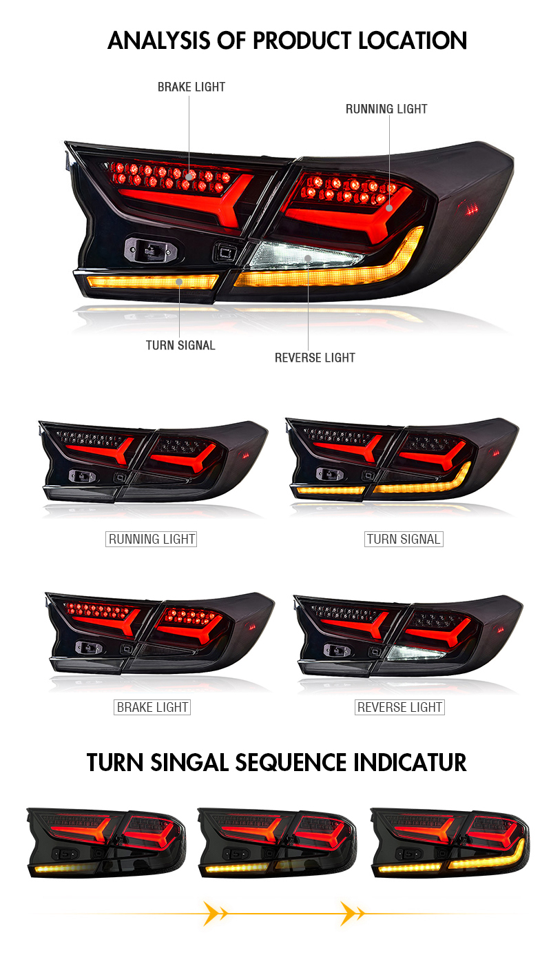 Honda Accord Tail Lights YG-B108E For Honda Accord (2018–2022) 12 Accord Tail Lights