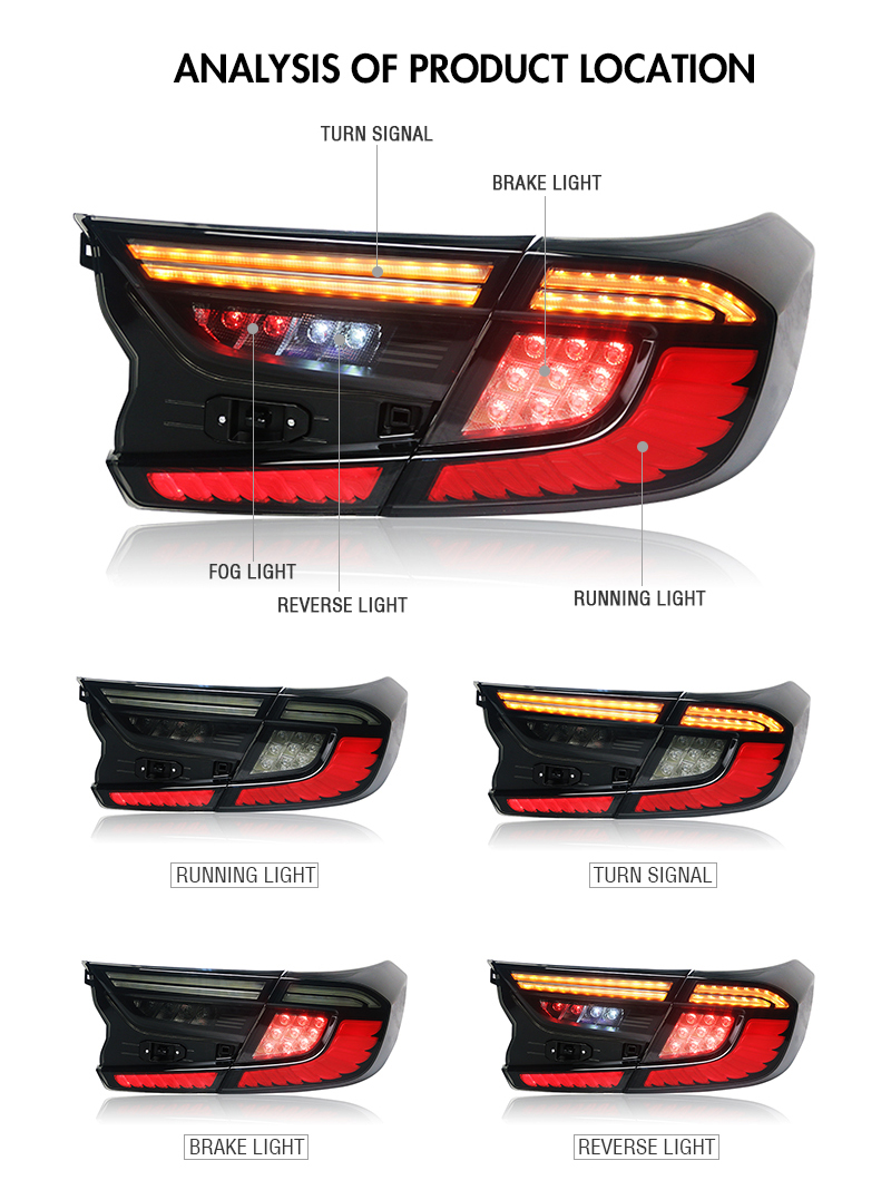 Honda Accord Tail Lights YG-B108H For Honda Accord (2018–2022) 14 Accord Tail Lights