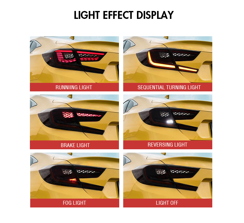 Honda Accord Tail Lights YG-B108L For Honda Accord (2018–2022) 18 Accord Tail Lights