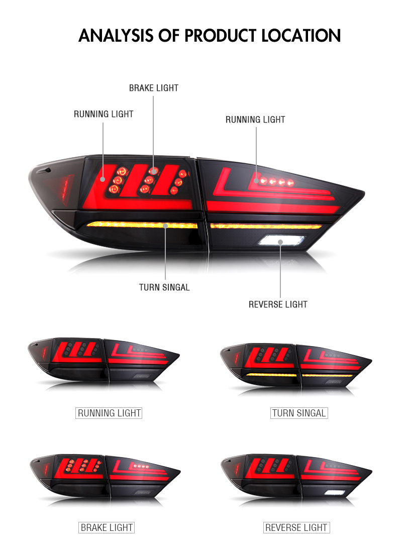 Lexus ES Tail Lights ES-B136 For Lexus ES350 / ES 300h (2013–2018) 16 Lexus ES Tail Lights