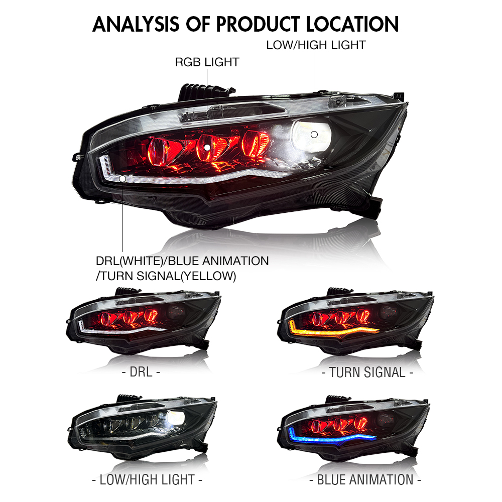 Honda Civic Headlights SY-A110S For Honda Civic (2016–2021) - View 8