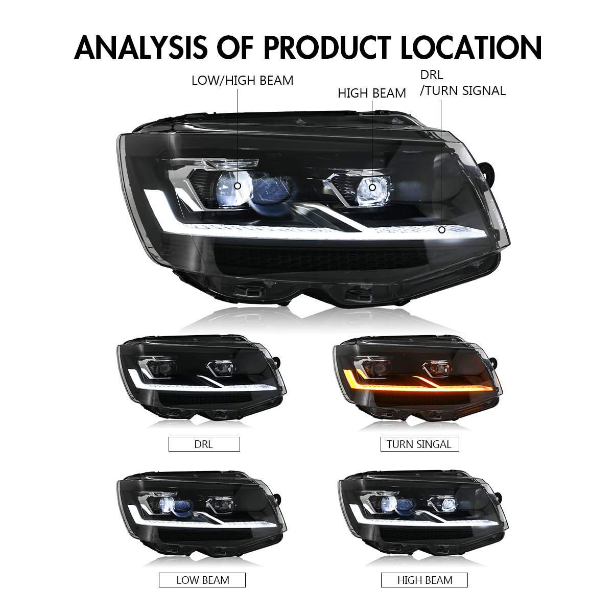 Volkswagen T6 Headlights