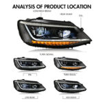 Volkswagen Jetta Headlights DZ-A547 For Volkswagen Jetta - Миниатюра галереи продуктов 9