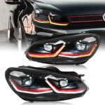 Lampu Depan Volkswagen Golf MK6 GLF-A282-G6 Untuk Volkswagen Golf MK6 (2010–2014) - Gambar Kecil Galeri Produk 10