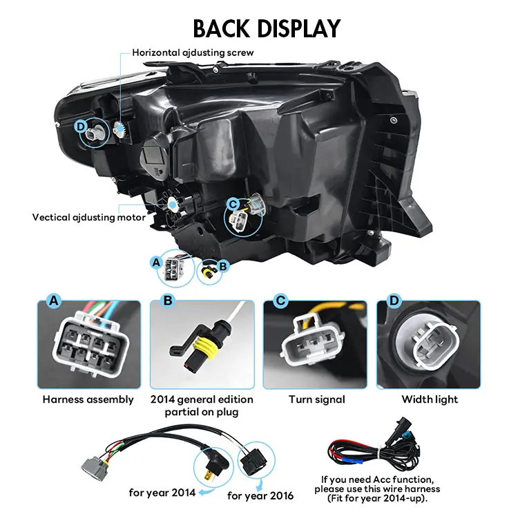 Toyota Tundra Headlights TT-A181-W For Toyota Tundra (2014–2021) 21 Tundra Headlights
