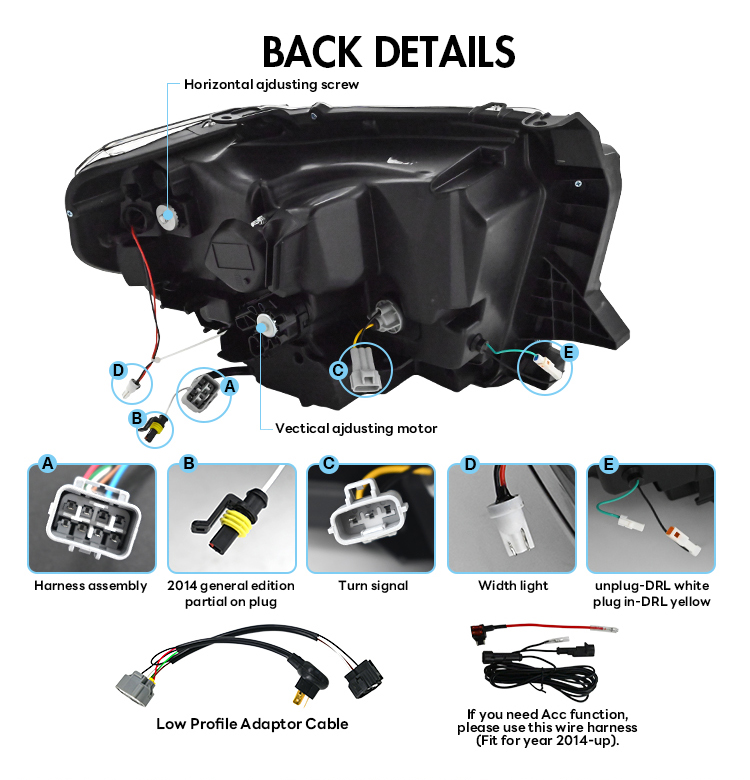 Toyota Tundra Headlights TT-A181B For Toyota Tundra (2014–2021) 21 Tundra Headlights