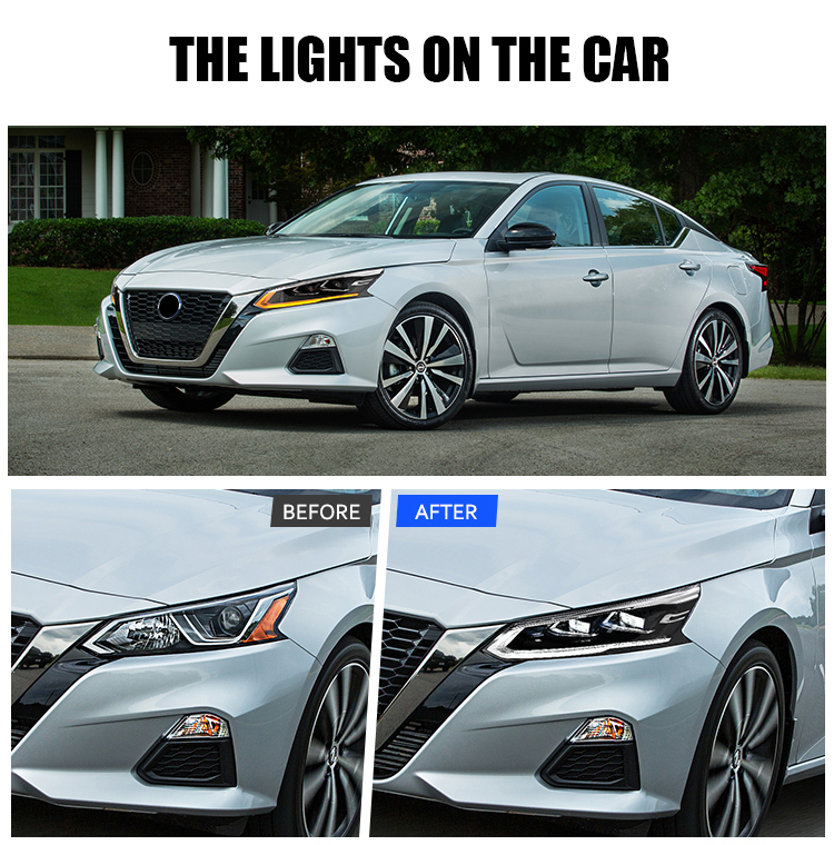 Nissan Altima Headlights TN-A528 For Nissan Altima (2019–2022) Upgrade to 2023 Style 18 Altima Headlights