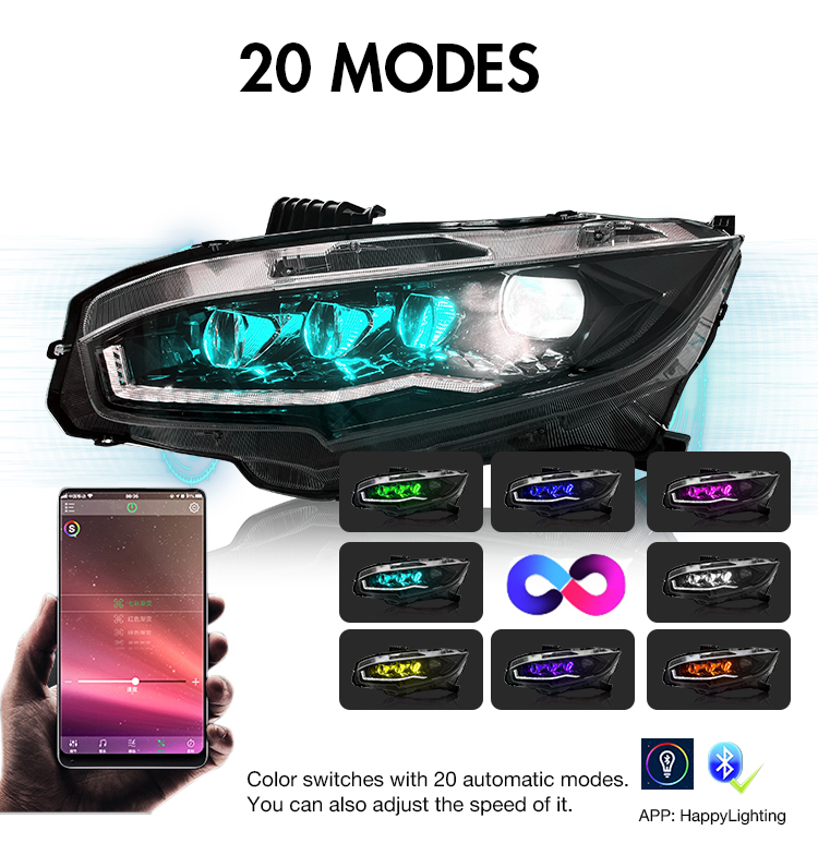 Honda Civic Headlights SY-A110S For Honda Civic (2016–2021) 22 Civic Headlights