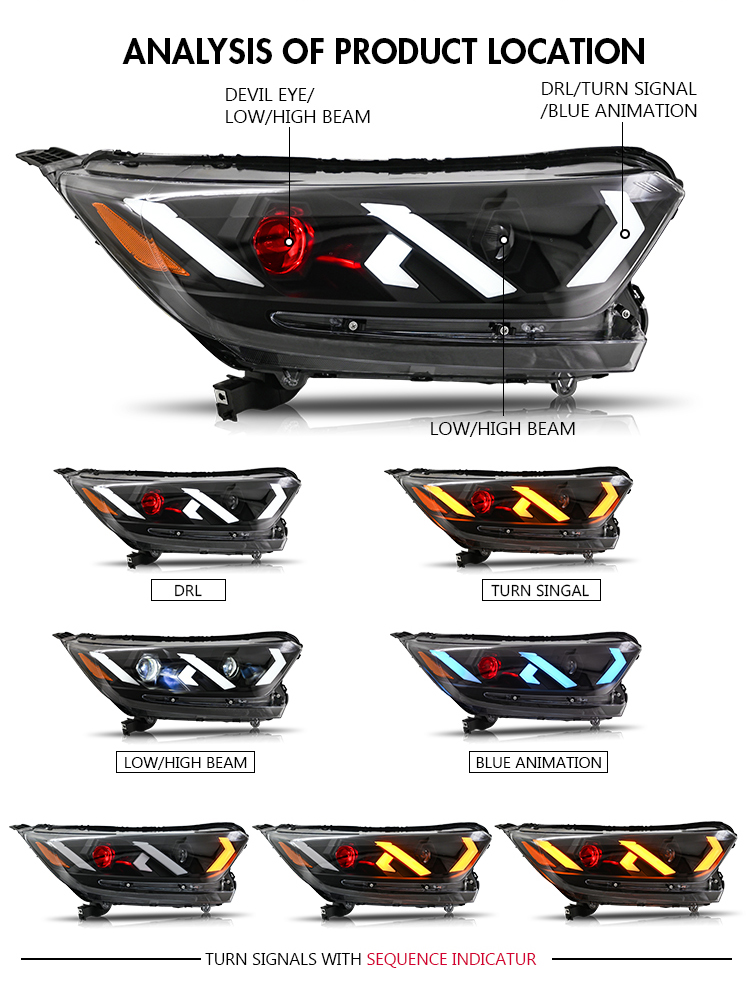 Honda CR-V Headlights CRV-A529 For Honda CR-V (2017–2021) 19 CR-V Headlights